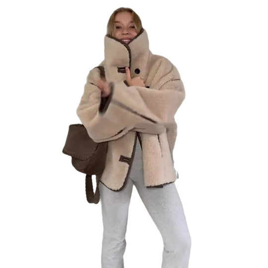 Damen oversized Teddyjacke EB