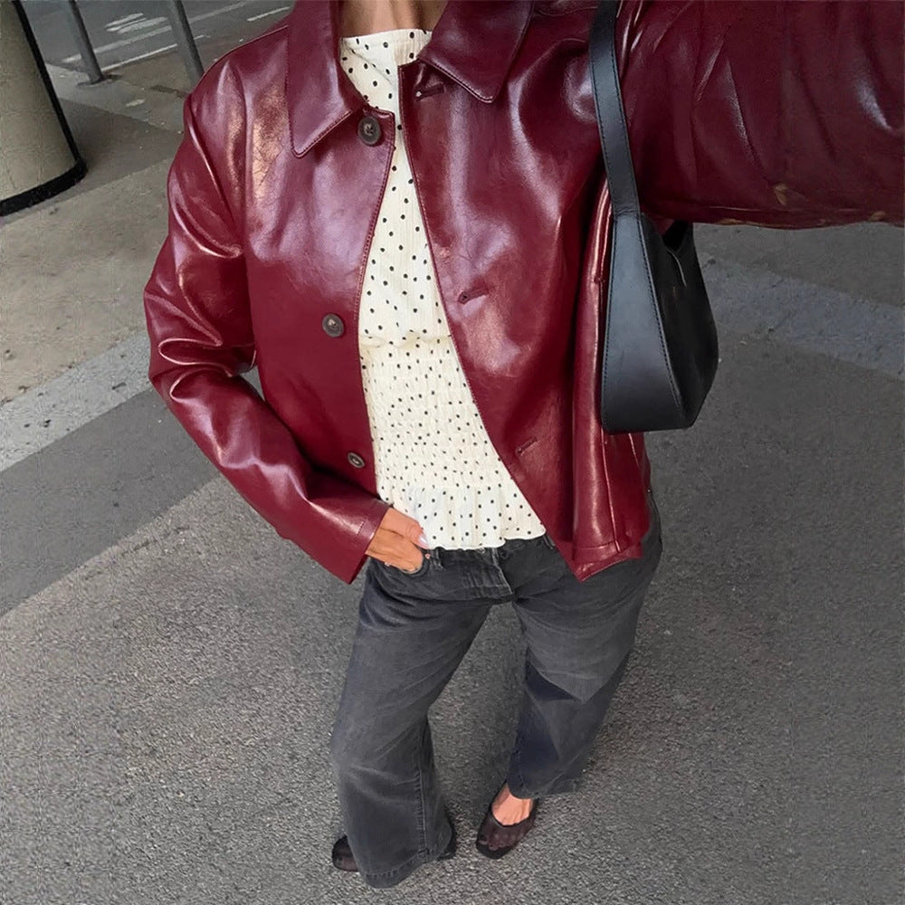 Damen Kunstlederjacke mit eleganter Passform EB