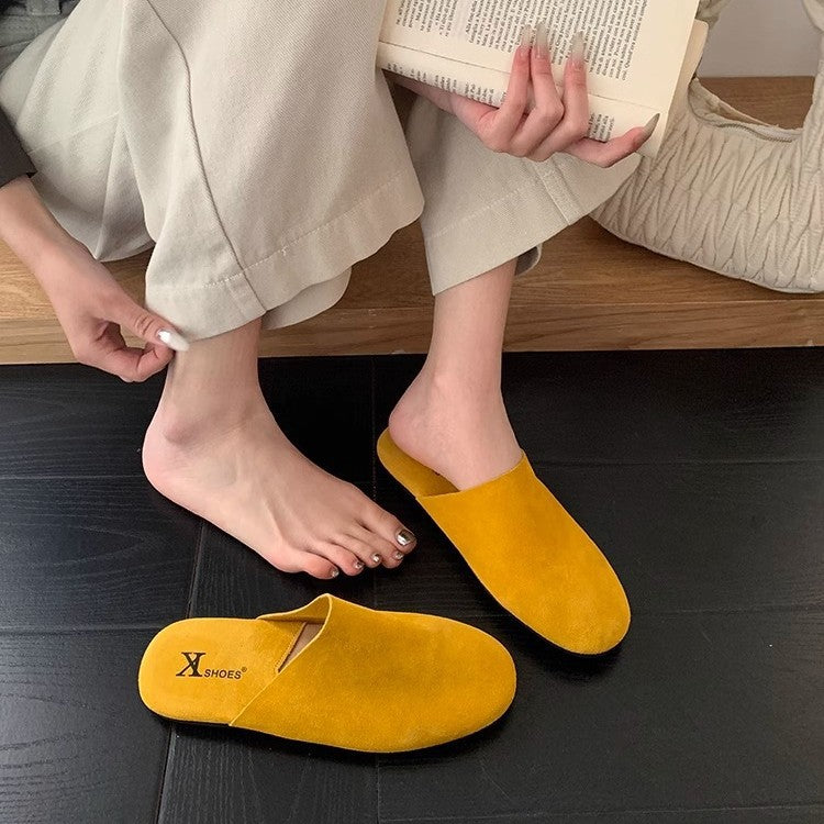 Damen Komfortable Slipper aus hochwertigem Wildleder EB