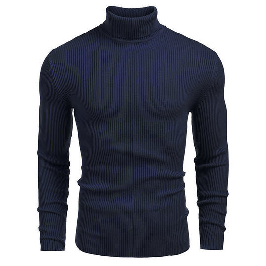 Herren Rollkragenpullover aus feinem Rippstrickmaterial EB