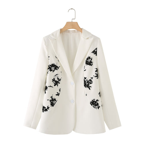 Damen elegante Blazerjacke mit floralen Details und hochwertiger Verarbeitung EB