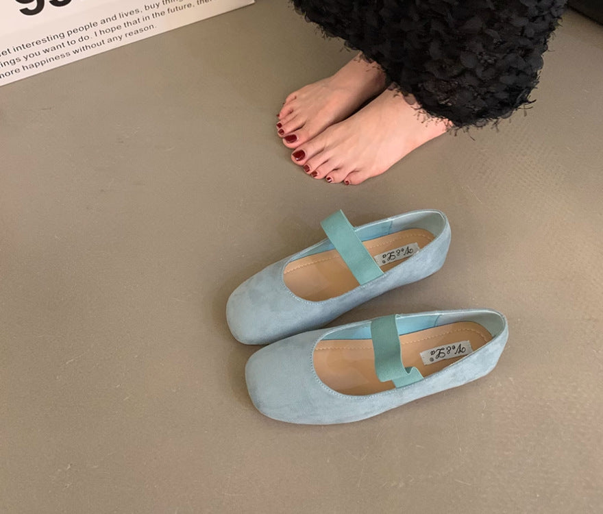 Damen elegante Ballerinas mit modischem Riemchen EB