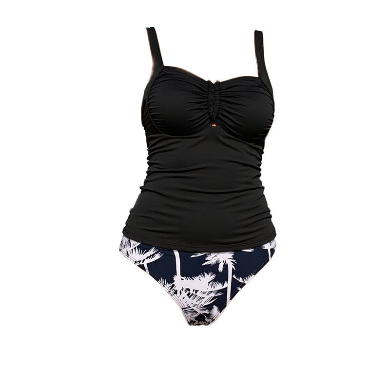 Damen Tankini-Set mit raffiniertem Raffung-Detail und floralem Muster EB