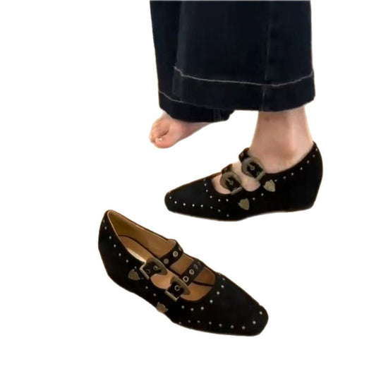 Damen elegante Riemchenpumps mit modischen Schnallen EB
