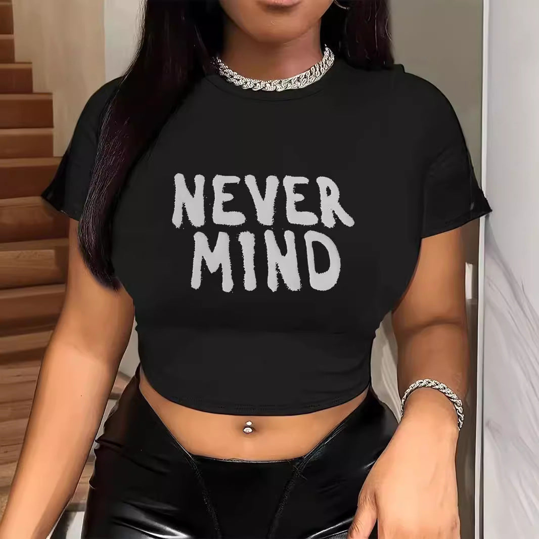 Damen Crop-T-Shirt mit auffälligem Statement-Print EB 1777452337