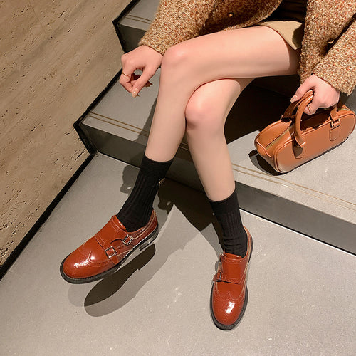Damen Schnürschuhe mit doppeltem Riemen EB