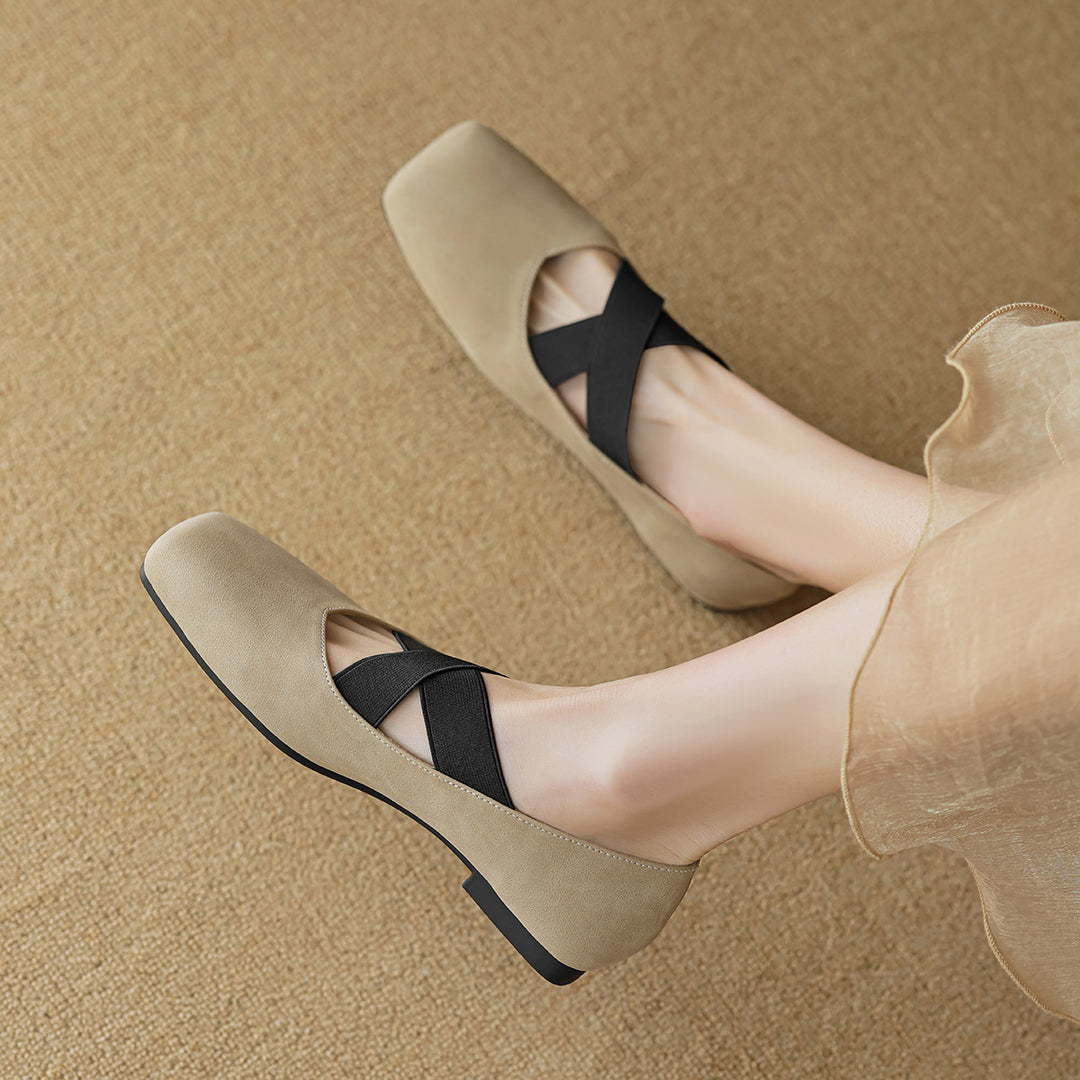 Damen elegante Ballerinas mit schimmerndem Obermaterial und komfortablem Riemen EB