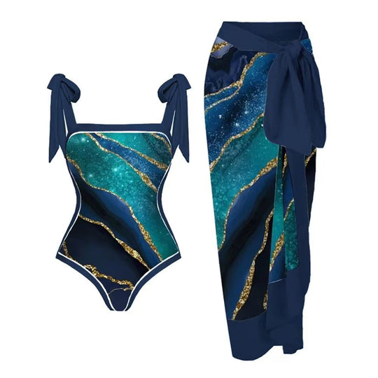 Damen Badeanzug mit elegantem Wickelrock EB 1782104434