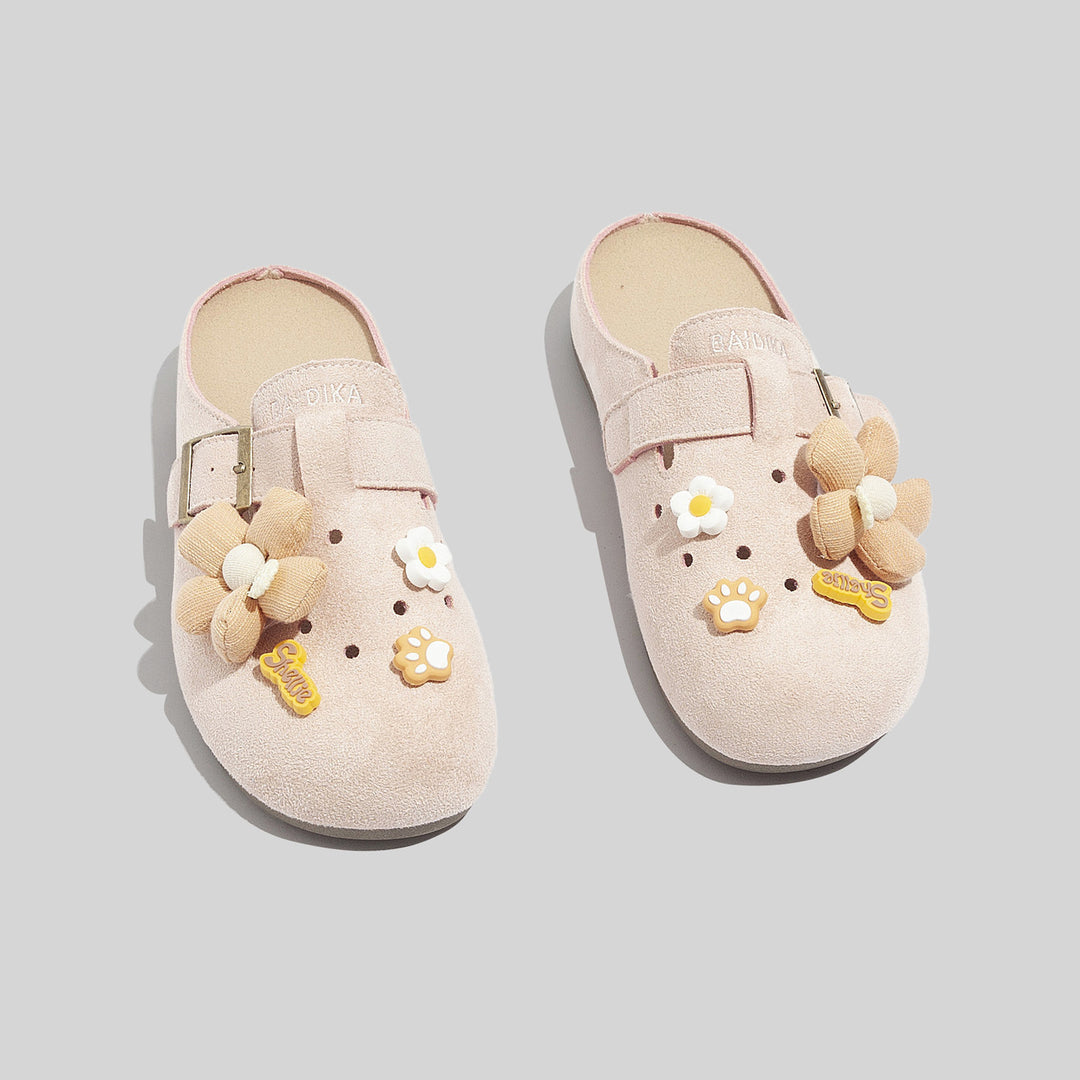 Damen Clogs mit floralem Dekor und verstellbarem Riemen EB