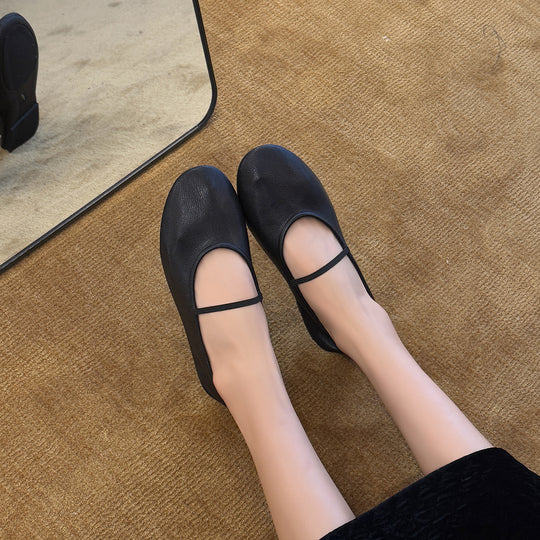 Damen Ballerinas mit elastischem Riemen für optimalen Halt EB