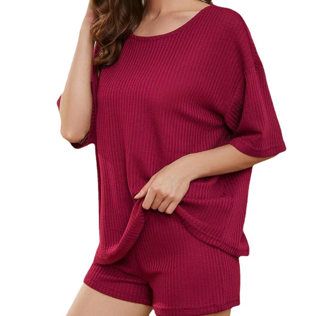 Damen Bequemes Set aus oversize Oberteil und Shorts EB