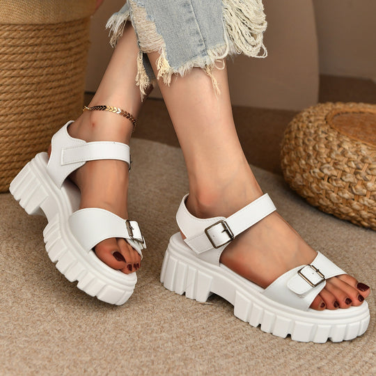 Damen Komfortable Chunky-Sandalen mit verstellbaren Riemen EB