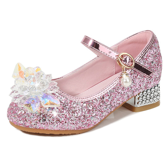 Mädchen Ballerinas mit funkelnden Kristallblüten und Glitzer EB