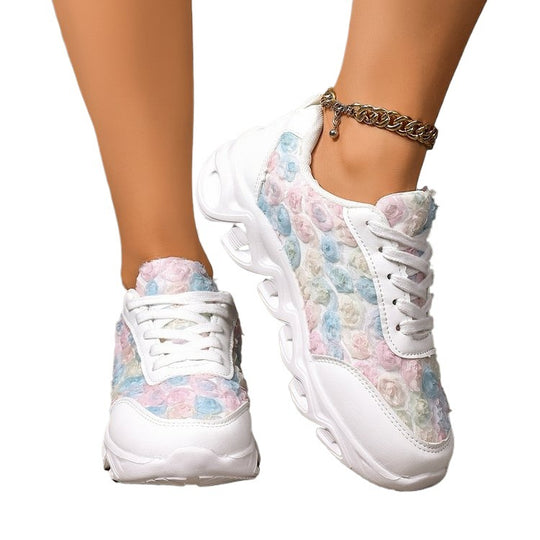 Damen Komfortable Sneaker mit floralem Design EB