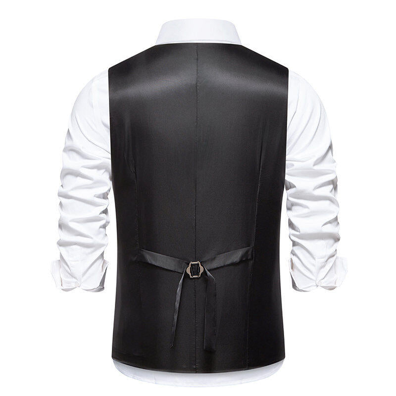 Herren elegante Doppelreiher-Weste mit dekorativem Muster EB
