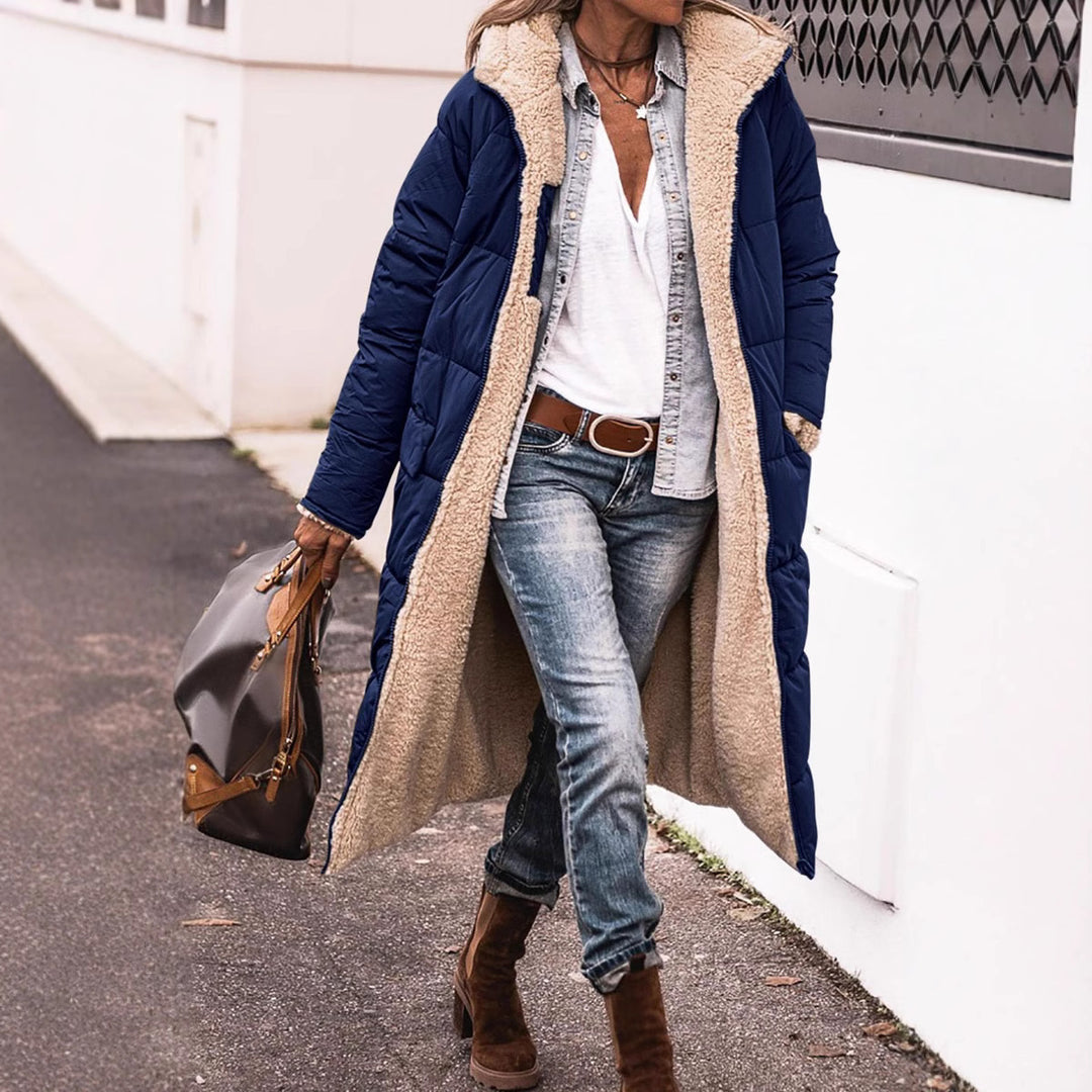 Damen kuscheliger Winterparka mit hochwertigem Teddyfutter und praktischen Taschen EB