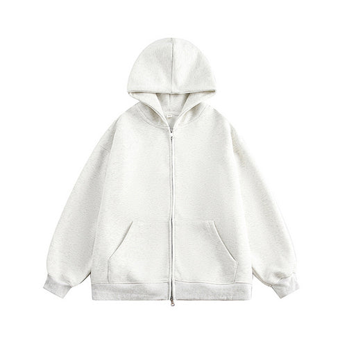 Damen lässige Kapuzenjacke mit Reißverschluss und Taschen EB