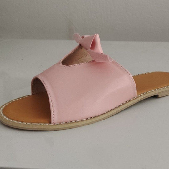 Damen Elegante und bequeme Riemchen-Sandalen mit dekorativem Schleifchen EB