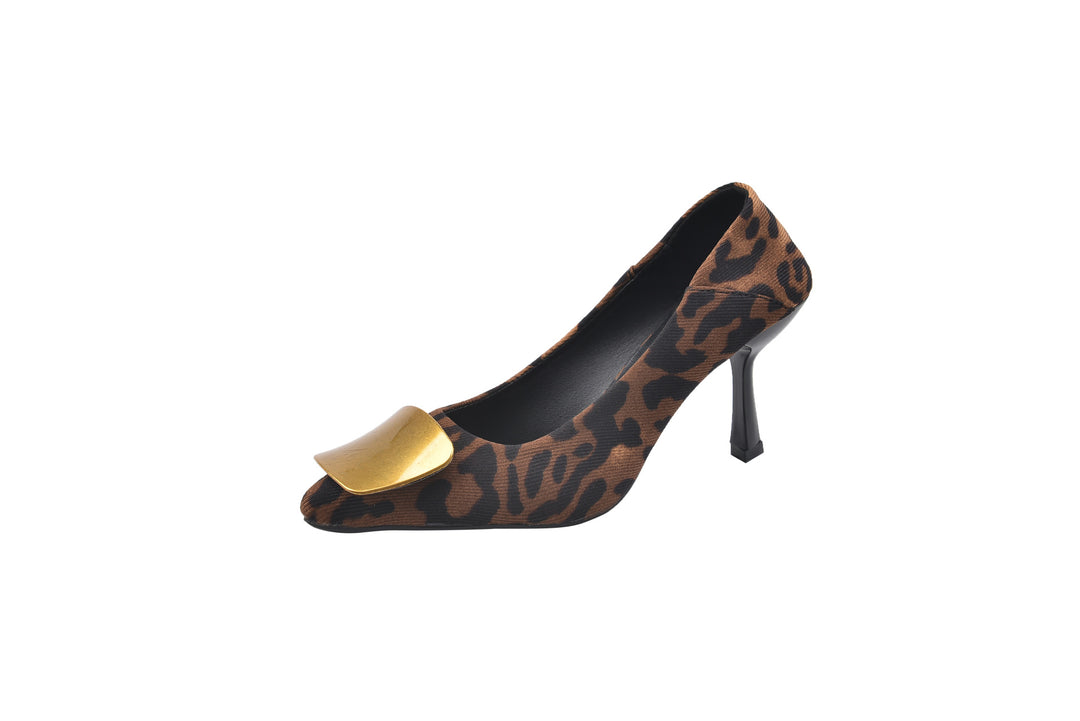 Damen Elegante Pumps mit modischem Gold-Akzent EB