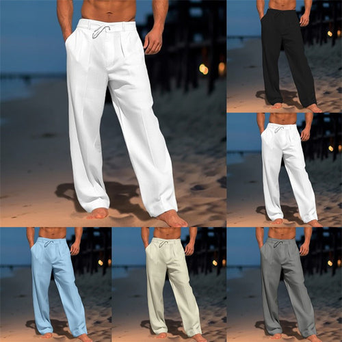 Herren weite Sommerhose mit elastischem Bund und praktischen Taschen EB