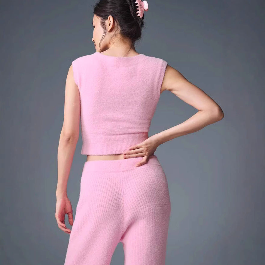 Damen ärmelloses Stricktop mit stylishen Details EB