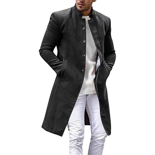 Herren eleganter Langmantel mit schmalem Schnitt EB