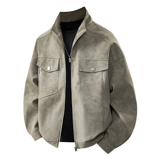 Herren Übergangsjacke mit zwei Brusttaschen und hochstehendem Kragen EB