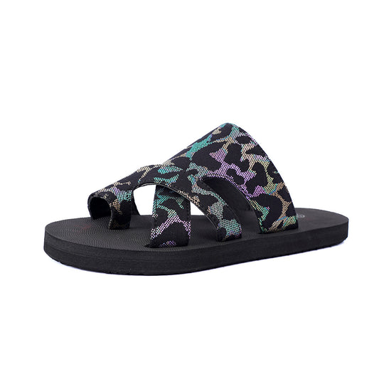 Damen Gemusterte Riemensandalen mit bequemer Sohle EB