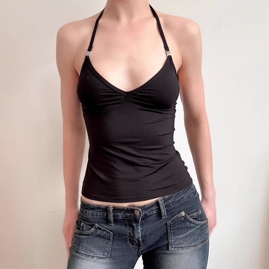 Damen Sportliches Spaghetti-Trägertop mit eleganten Akzenten EB