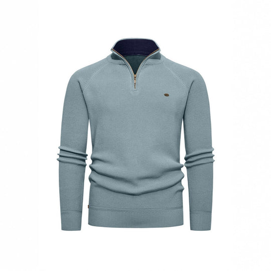 Herren Strickpullover mit Stehkragen und Reißverschluss EB