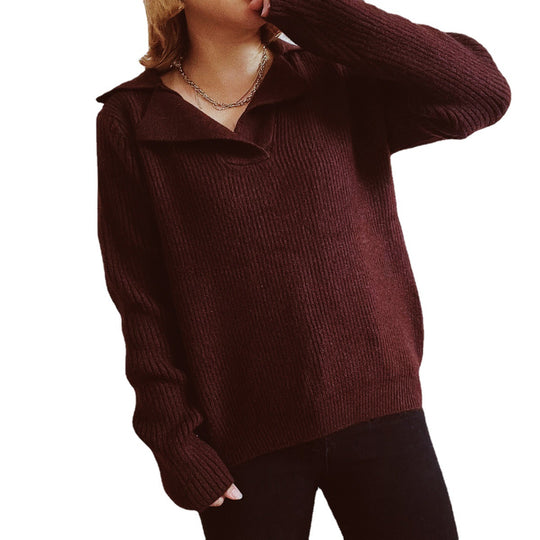 Damen lässiger Pullover mit modernem Rippdesign EB