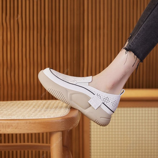 Damen Komfortable Slip-On Schuhe mit luftiger Mesh-Oberfläche und flexibel Dämpfung EB