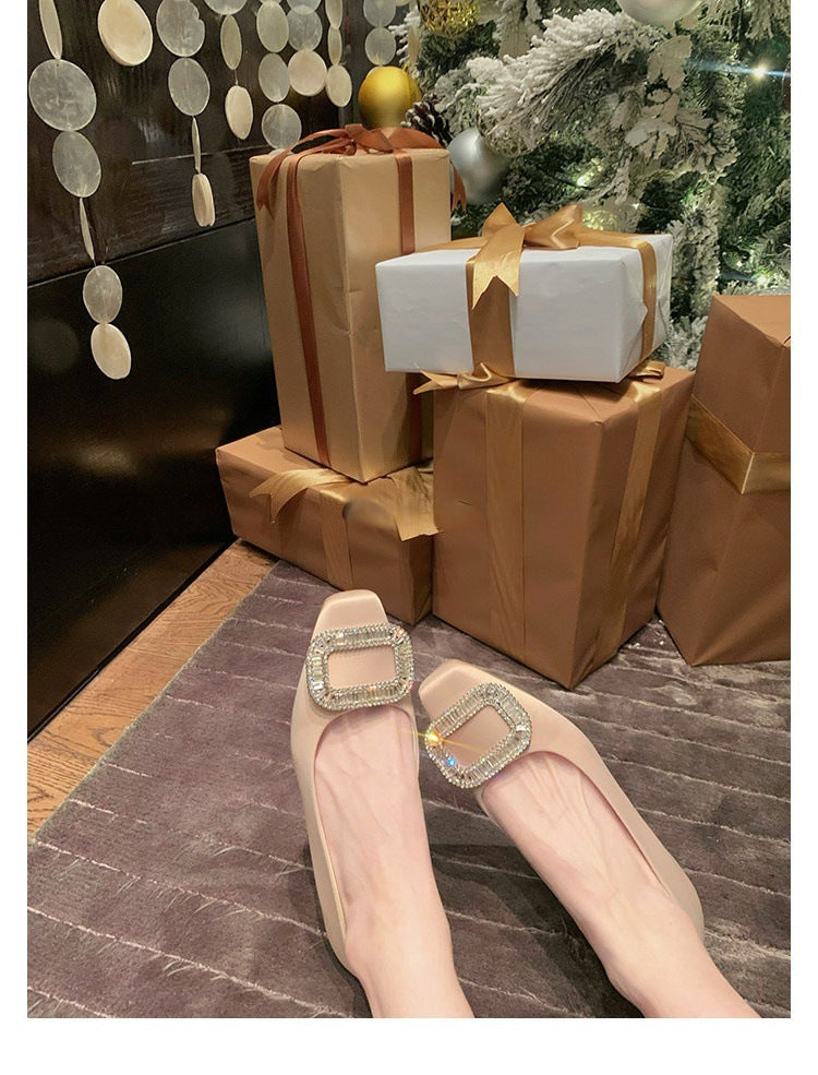 Damen elegante Ballerinas mit funkelndem Strassbesatz EB