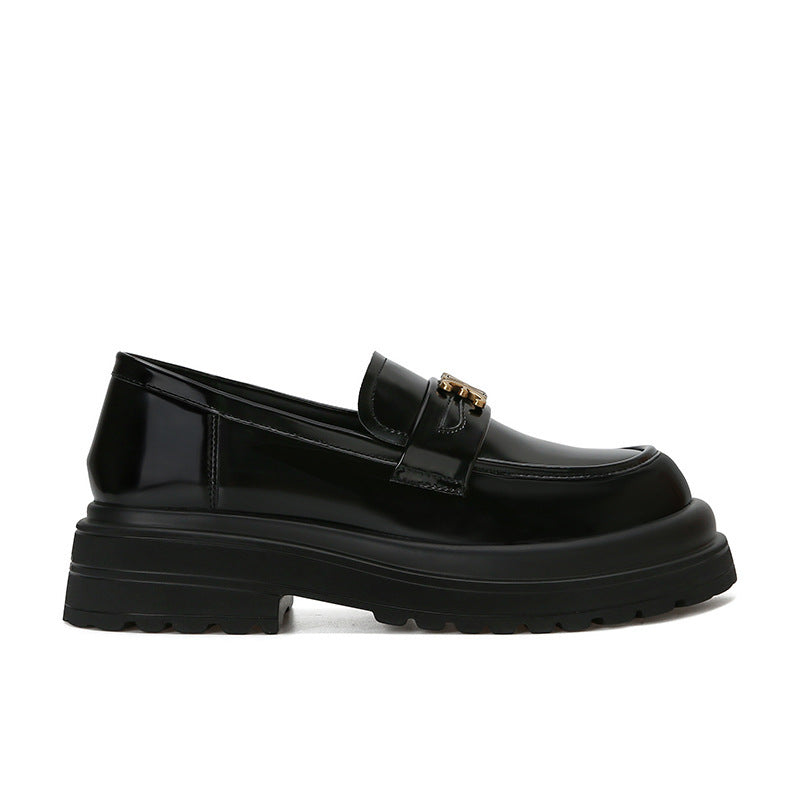 Damen Chunky Loafers aus hochwertigem Lackleder mit eleganter Schnallen-Applikation EB