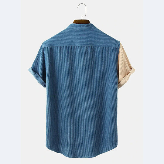Herren Kurzarm Hemd mit strukturiertem Design und Knopfleiste EB