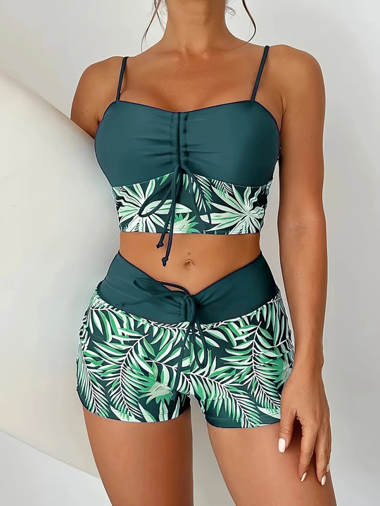 Damen Sportliches Bikini-Top mit Shorts EB