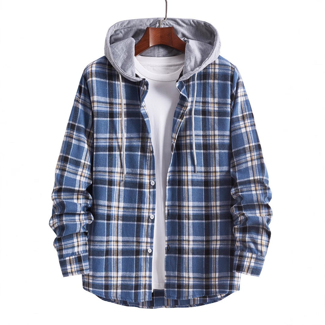 Herren Flanellhemd mit integrierter Kapuze EB
