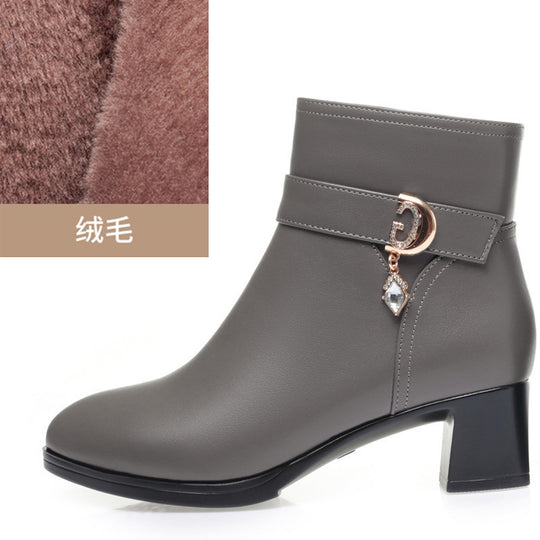 Damen Elegante Stiefeletten mit modischem Schnallen-Detail EB