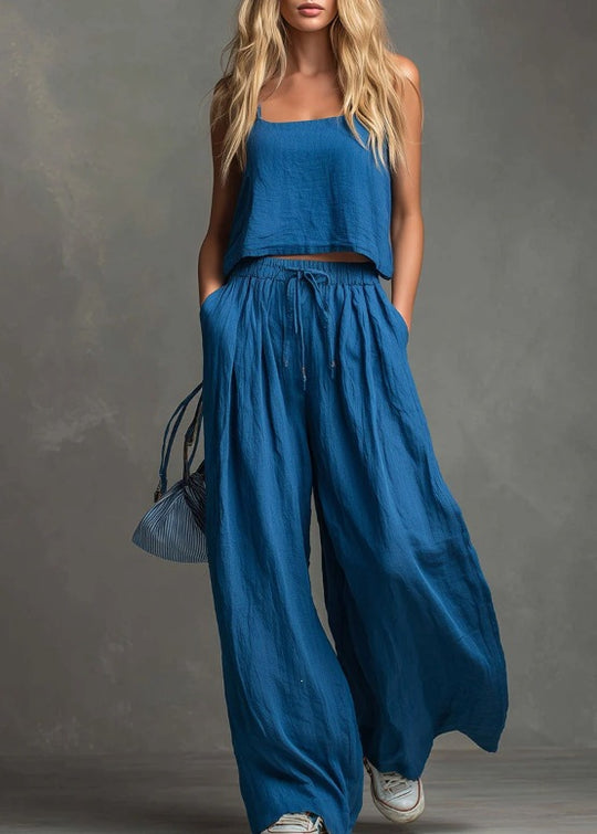 Damen Sommerliches Freizeit-Set mit weitem Oberteil und lässiger Hose EB
