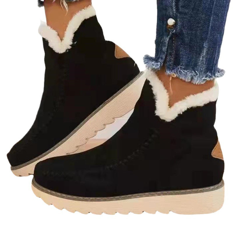 Damen Komfortable Winterstiefeletten mit flauschigem Innenfutter EB