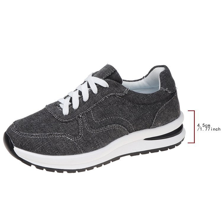 Damen  sportlich-elegante Textile Sneaker mit dämpfender EVA-Sohle und gepolsterter Innensohle EB