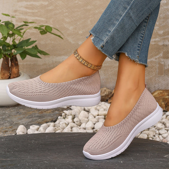 Damen Elastische Slip-On Sneakers mit Komfortsohle EB