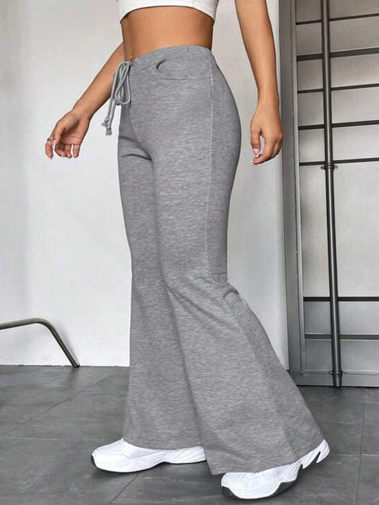 Damen Sportliche Sweathose mit weitem Bein und verstellbarem Bund EB