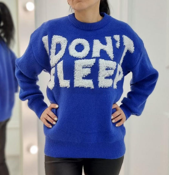 Damen Kuscheliger Statement-Pullover mit Motiv EB