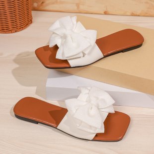 Damen elegante Flats mit voluminöser Schleifen-Applikation EB