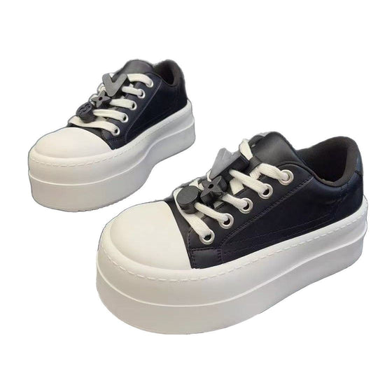 Damen Plateau Sneaker mit trendigem Design und elastischen Schnürsenkeln EB
