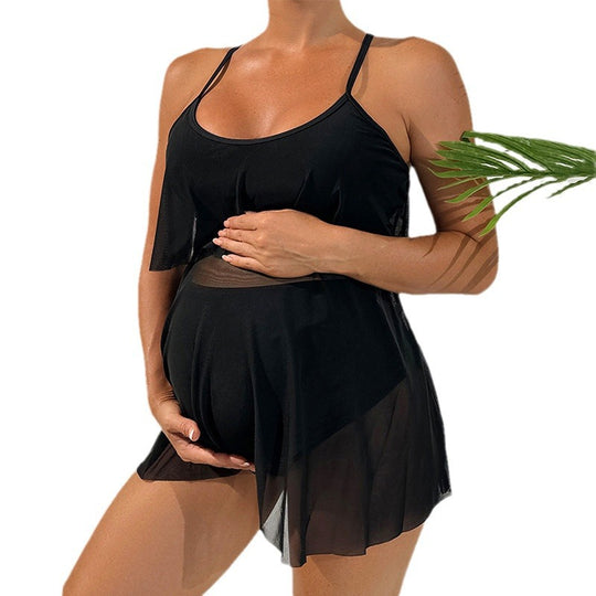 Damen Schwimmunterwäsche mit lässigem Babydoll-Design und verstellbaren Trägern EB
