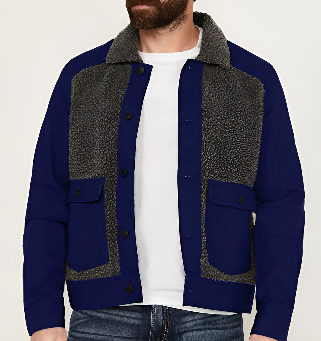 Herren vielseitige und stylische Outdoor-Jacke mit Teddyfell-Elementen EB