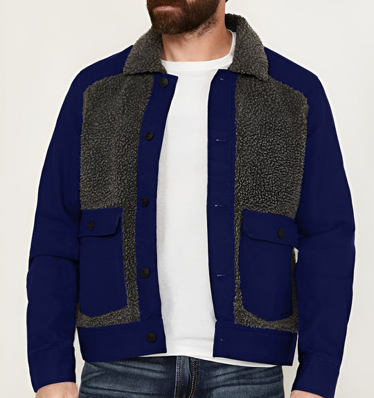 Herren vielseitige und stylische Outdoor-Jacke mit Teddyfell-Elementen EB