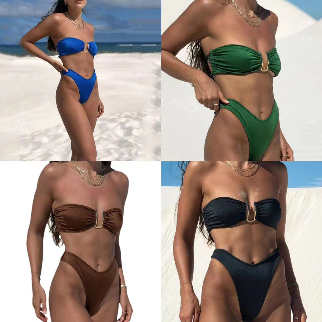 Damen Bandeau-Bikini mit elegantem Schlüssel-Detail EB